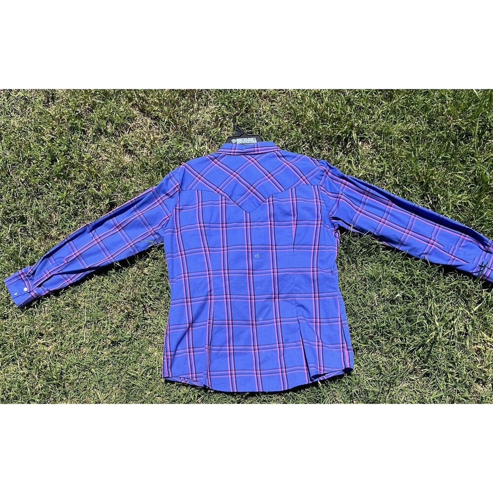 Wrangler 112335507 Women’s Size L Western Plaid, Long Sleeve, Pearl Snap Shirt - Picture 13 of 16